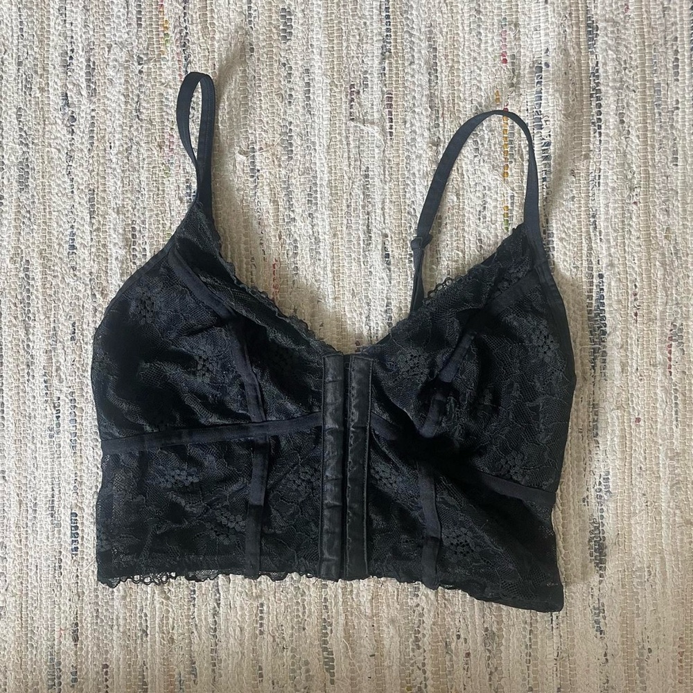 Black Crop Corset Going Out Top